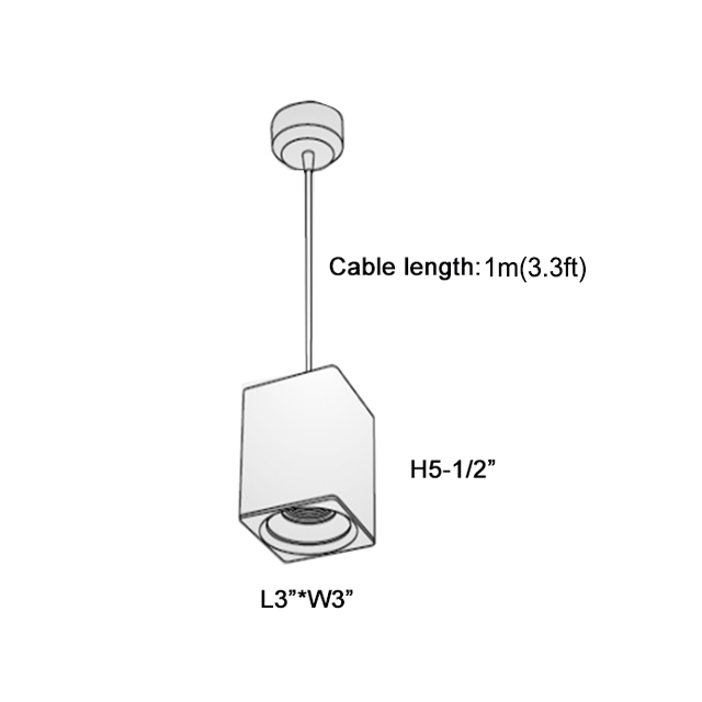 Master B Square ETL Pendant White+Silver